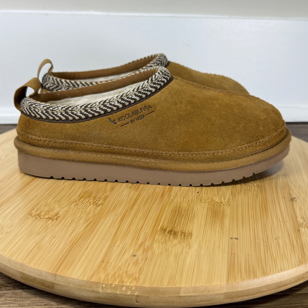 Koolaburra by UGG Burree Slipper Kids 2 Chestnut Brown Suede Cozy Cabin